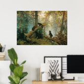 Goedemorgen in een Pine Forest door Ivan Shishkin Poster (Thuiskantoor)