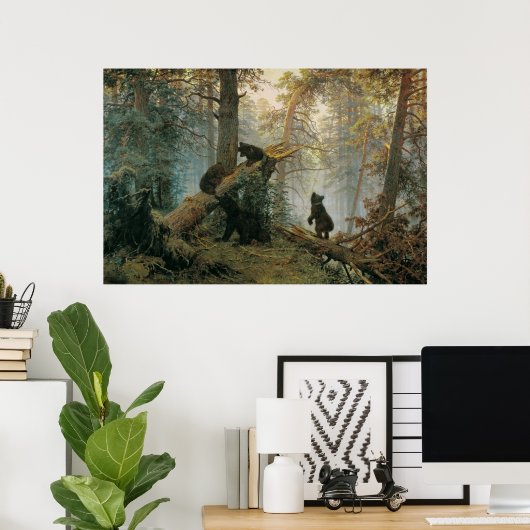 Goedemorgen in een Pine Forest Poster (Thuiskantoor)