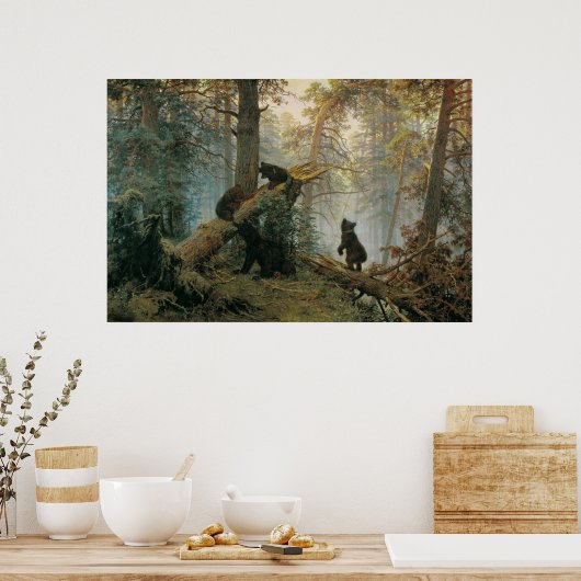 Goedemorgen in een Pine Forest Poster (Keuken)
