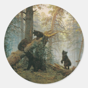 Goedemorgen in een Pine Forest Ronde Sticker