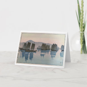 Goedemorgen in een Zee, Hiroshi Yoshida, Woodcut Kaart