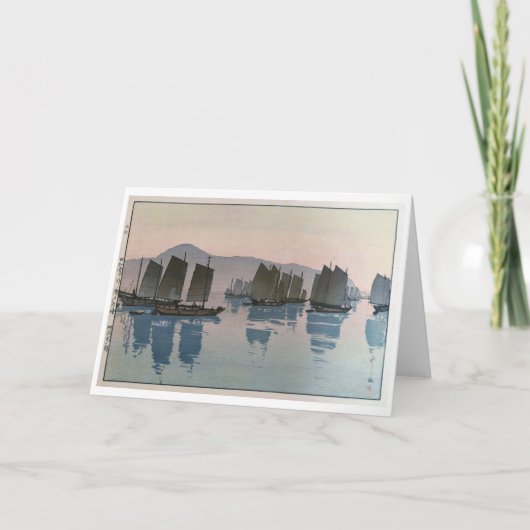 Goedemorgen in een Zee, Hiroshi Yoshida, Woodcut Kaart (Voorkant)