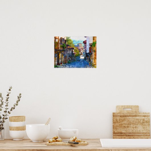 Goedemorgen in Santillana del Mar - Het echte Span Poster (Keuken)