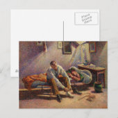 Goedemorgen, Interior door Maximilien Luce in 1890 Briefkaart (Voorkant / Achterkant)