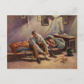 Goedemorgen, Interior door Maximilien Luce in 1890 Briefkaart (Voorkant)