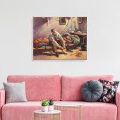 Goedemorgen, Interior door Maximilien Luce in 1890 Canvas Afdruk (Insitu (Woonkamer))