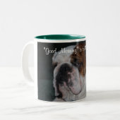 'Goedemorgen' is een oxymoron. Tweekleurige Koffiemok (Voorkant links)