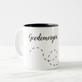 "Goedemorgen" Kaffeetasse Tweekleurige Koffiemok (Voorkant links)
