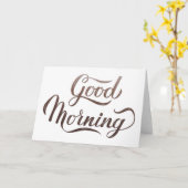 Goedemorgen kalligrafie belettering kaart (Gele Bloem)