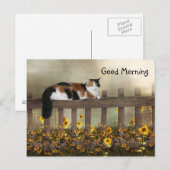 Goedemorgen kat calico briefkaart (Voorkant / Achterkant)