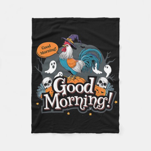 Goedemorgen Kip Grappig Halloween Kostuum Spook Fleece Deken (Voorkant)