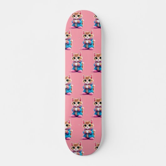 Goedemorgen Kitten Persoonlijk Skateboard (Voorkant)