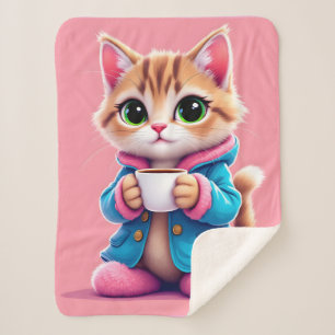 Goedemorgen Kitten Sherpa Deken
