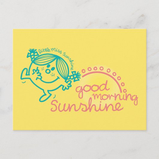 Goedemorgen Kleine Meisje Zonneschijn Briefkaart (Voorkant)