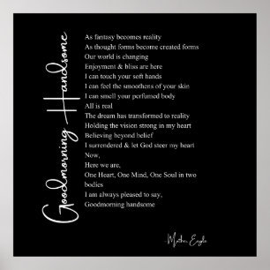 Goedemorgen knap liefdesgedicht muurkunst poster