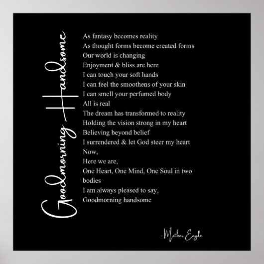 Goedemorgen knap liefdesgedicht muurkunst poster (Voorkant)