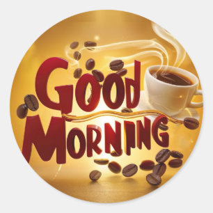 Goedemorgen Koffie Classic Ronde Sticker
