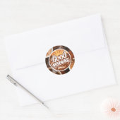 Goedemorgen koffie en brood 2 ronde sticker (Envelop)