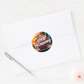 Goedemorgen koffie en brood #8 ronde sticker (Envelop)