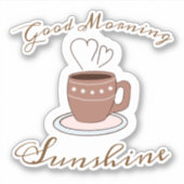 Goedemorgen koffie en harten zon sticker (Voorkant)