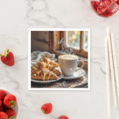 Goedemorgen koffie met croissants servet (Insitu)