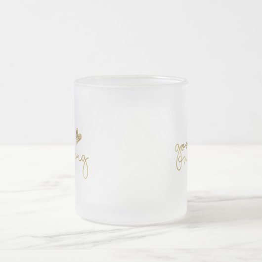 Goedemorgen koffie-mok in Gold Matglas Koffiemok (Center)