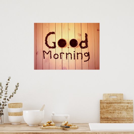 Goedemorgen koffie-overs poster (Keuken)