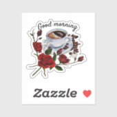 Goedemorgen koffieknip sticker (Vel)