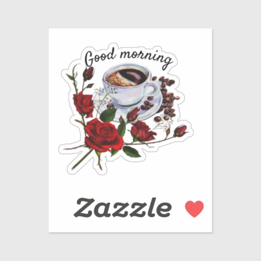 Goedemorgen koffieknip sticker (Vel)