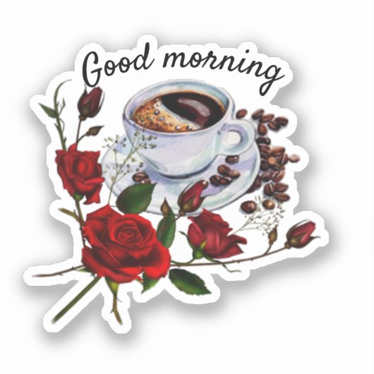 Goedemorgen koffieknip sticker (Voorkant)