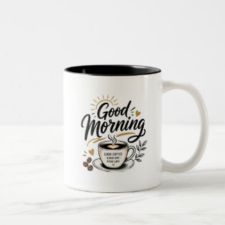 Goedemorgen Koffiemok Ontwerp | Goede Koffie Goed  Tweekleurige Koffiemok