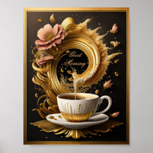 Goedemorgen kunst koffie poster