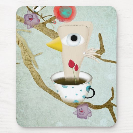 Goedemorgen lelijk insect aqua roze kunst Mousepad Muismat (Voorkant)