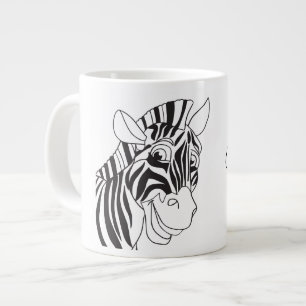 Goedemorgen, liefdevol Zebra zwart-wit Grote Koffiekop