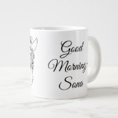 Goedemorgen, liefdevol Zebra zwart-wit Grote Koffiekop (Voorkant rechts)