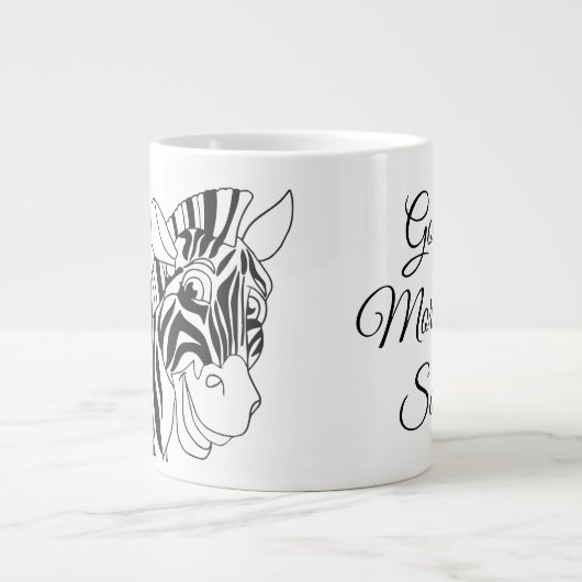 Goedemorgen, liefdevol Zebra zwart-wit Grote Koffiekop (Voorkant)