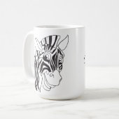 Goedemorgen, liefdevol Zebra zwart-wit Koffiemok (Voorkant links)