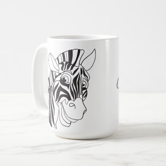 Goedemorgen, liefdevol Zebra zwart-wit Koffiemok (Voorkant links)