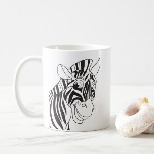 Goedemorgen, liefdevol Zebra zwart-wit Koffiemok