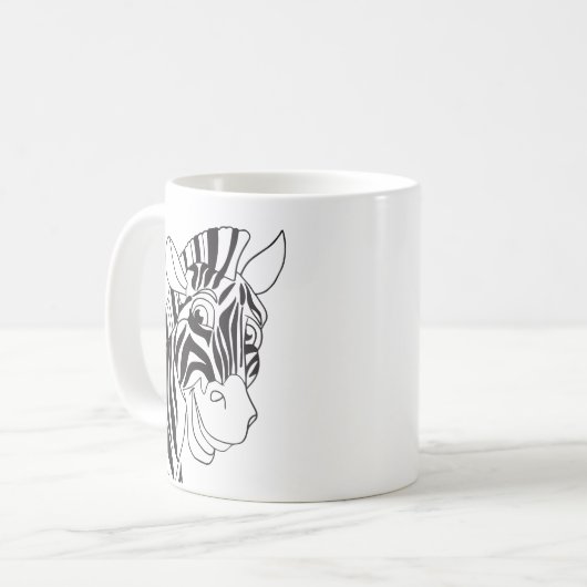 Goedemorgen, liefdevol Zebra zwart-wit Koffiemok (Voorkant links)