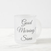 Goedemorgen, liefdevol Zebra zwart-wit Matglas Koffiemok (Voorkant rechts)