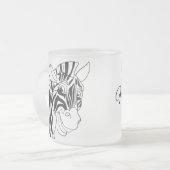 Goedemorgen, liefdevol Zebra zwart-wit Matglas Koffiemok (Voorkant links)