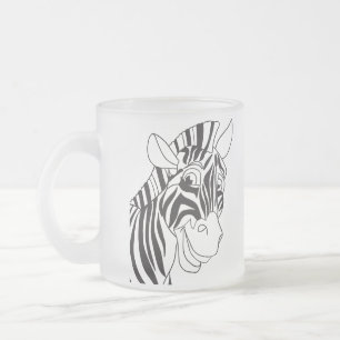 Goedemorgen, liefdevol Zebra zwart-wit Matglas Koffiemok