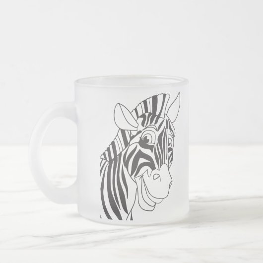 Goedemorgen, liefdevol Zebra zwart-wit Matglas Koffiemok (Links)