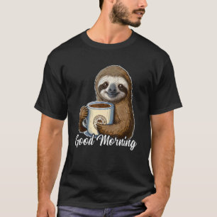 Goedemorgen Luiaard Luiaard Schattig met Koffieko T-shirt