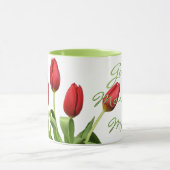 Goedemorgen mama rode tulp bloemen mok (Midden)