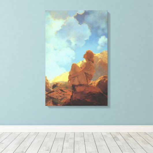 Goedemorgen, Maxfield Parrish Fine Art Canvas Afdruk (Insitu (Houten vloer))