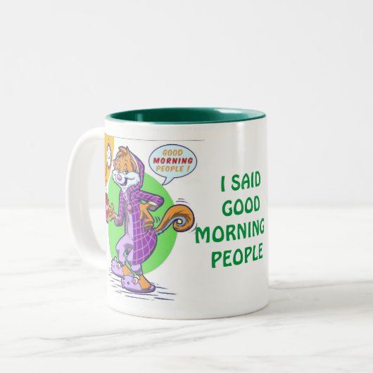 Goedemorgen Mensen Tweekleurige Koffiemok (Voorkant links)