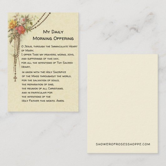 Goedemorgen met de Katholieke Prayer Floral Heilig Plaatskaartje (Voorkant / Achterkant)