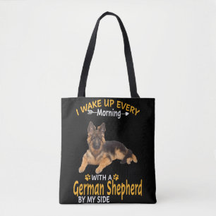 Goedemorgen met een Duitse herder aan mijn zijde Tote Bag